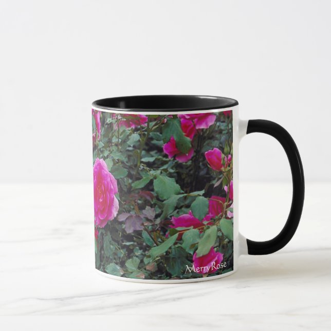 Caneca Rosas cor-de-rosa bonito no arbusto (Direita)