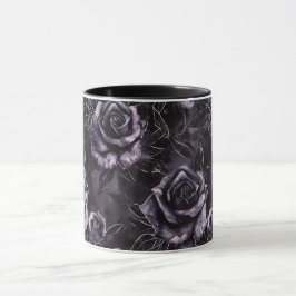 Caneca Rosas de cemitério roxos ocultos