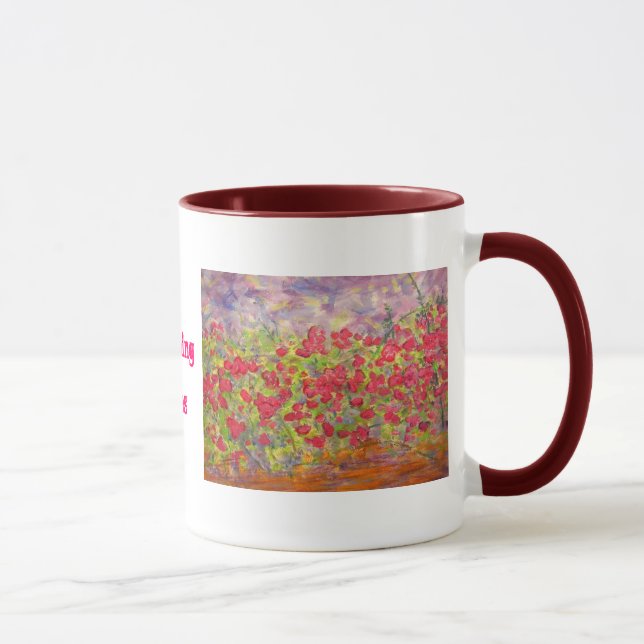 Caneca rosas de florescência (slogan) (Direita)