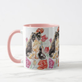 Caneca Rosas de Gato Tuxedo Flores de Gato Cats Rosa de A