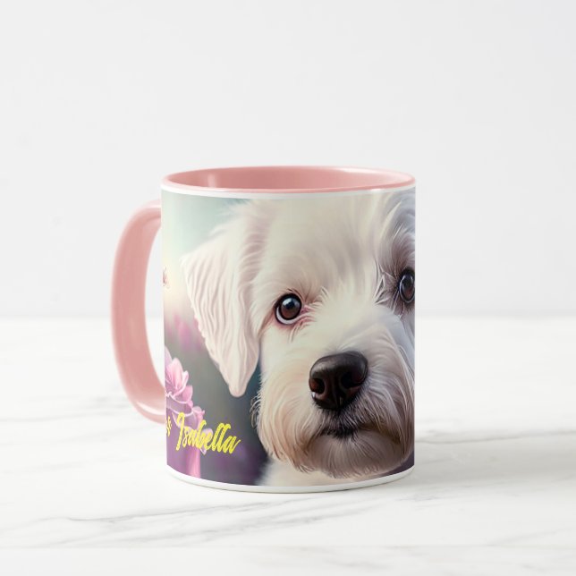 Caneca Rosas E Coleção De Cães Doce (Frente Esquerda)