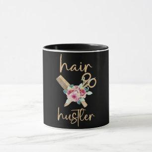 Caneca Rosas e Tesouras Hair Hustler Estilista de Cabelo