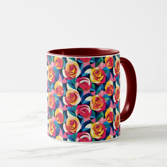 Caneca Rosas em Camadas de Amor (Frente Esquerda)