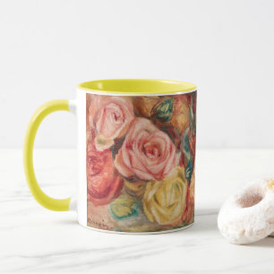 Caneca Rosas em um Vaso de Pierre Renoir, Arte Fino Antig