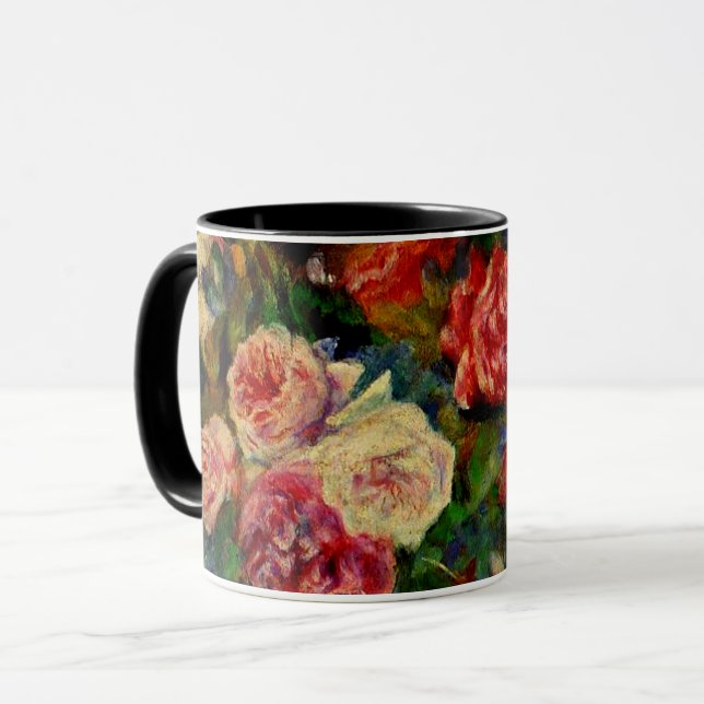 Caneca Rosas, famosa pintura Renoir, (Frente Esquerda)