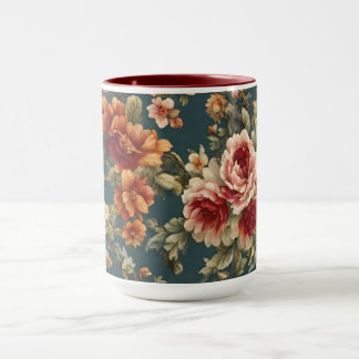 Caneca Rosas românticas refinados e flores lindas