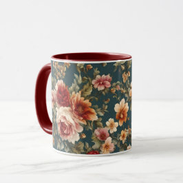 Caneca Rosas românticas refinados e flores lindas