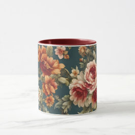 Caneca Rosas românticas refinados e flores lindas
