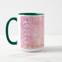 Caneca Rosas Rosa Damask Grunge - Caneca, Taça