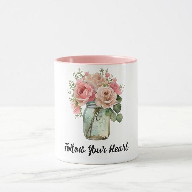 Caneca Rosas Rosa Floral (Centro)