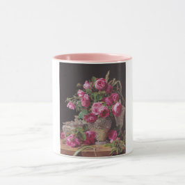 Caneca Rosas rosa (por Ferdinand Georg Waldmüller)
