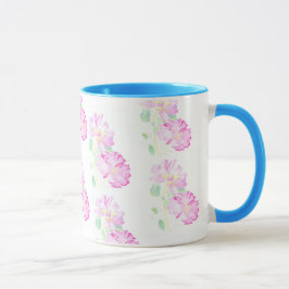 Caneca Rosas Rosa Ringer Mug
