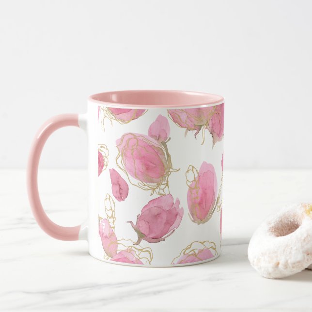 Caneca Rosas rosadas (Com Donut)