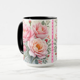 Caneca Rosas Rosas Luxuosas Belas Coleção Popular