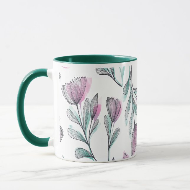 Caneca Rosas roxas (Esquerda)