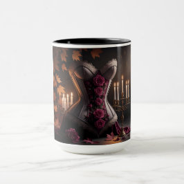 Caneca Rosas Roxos do Corpo Vitoriano Gótico outono