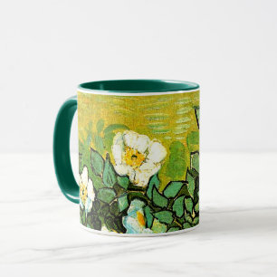 Caneca Rosas selvagens, bela pintura de Vincent van Gogh