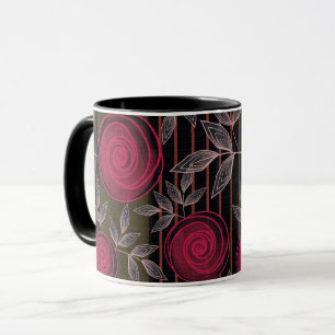 Caneca Rosas vermelhas a preto.