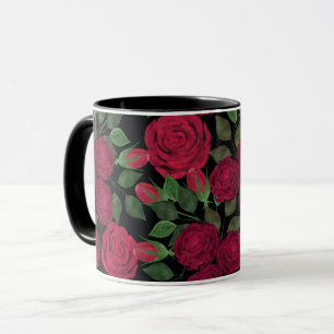 Caneca Rosas vermelhas a preto.