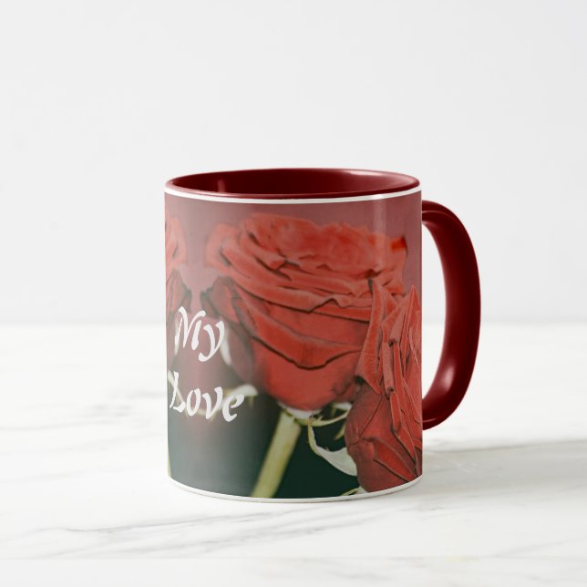 Caneca Rosas vermelhas como veludo (Frente Esquerda)