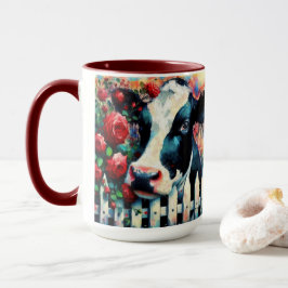 Caneca Rosas vermelhas de vedação de galinha Holstein
