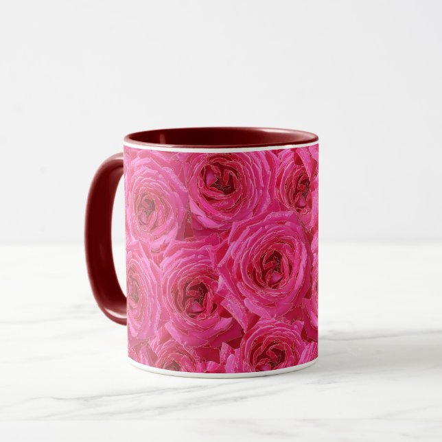 Caneca Rosas vermelhas, flores, vermelho, amor (Frente Esquerda)