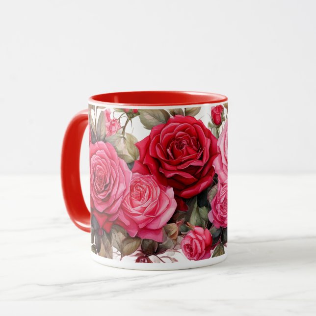 Caneca Rosas vermelhas, Rosas vermelhas, (Frente Esquerda)