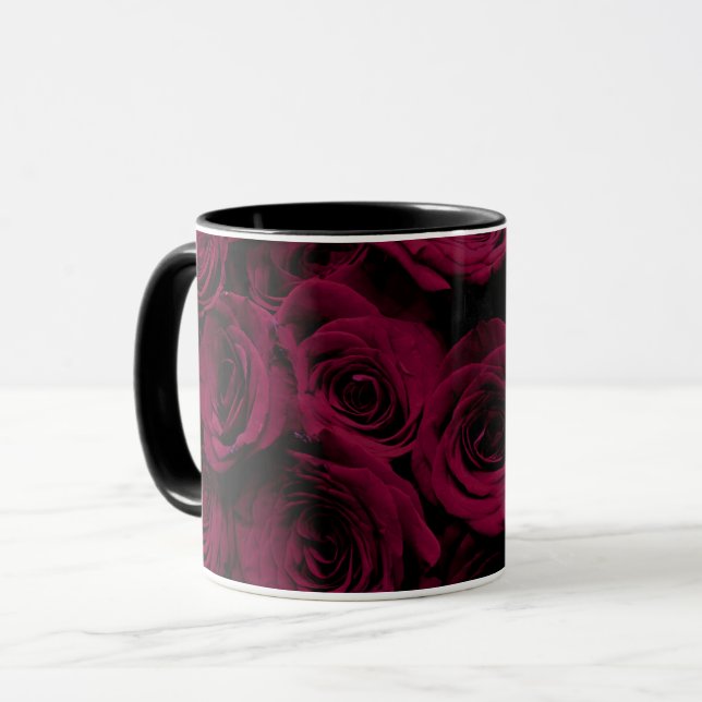 Caneca Rosas vermelho-escuro (Frente Esquerda)