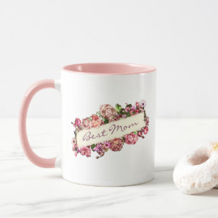 Caneca Rosas Vintage Melhor Dia de as mães Personalizado 