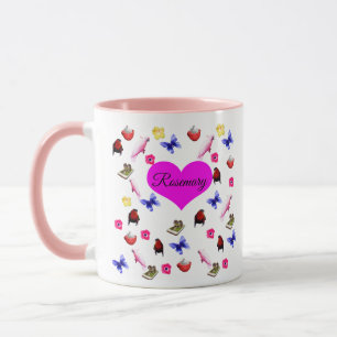 Caneca Rosemary, nome das meninas, com coelhos,