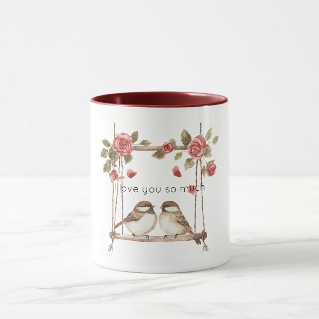 Caneca Roses Love Birds on Swing (Centro)