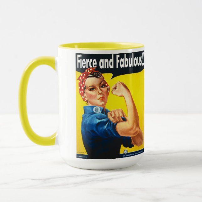 Caneca Rosie The Riveter Fierce e Fabuloso (Esquerda)