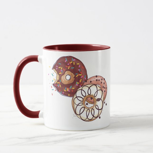 Caneca Rosquinha de borrifadas de chocolate com aquarela (Esquerda)
