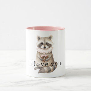 Caneca Rosquinha de Coração de Guaxinim de Creme Doce
