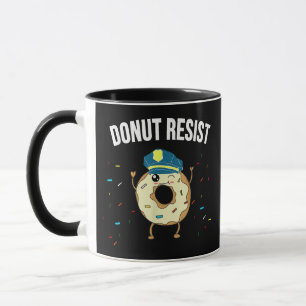 Caneca Rosquinha Resiste Memória Engraçado Policial Apoia
