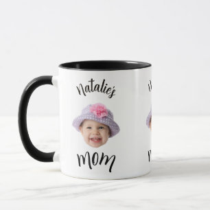 Caneca Rosto de Bebê Criança Fofa Foto Nome da Criança Ma