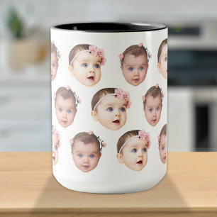 Caneca Rosto de Bebê Personalizado Fofo 2 Fotos