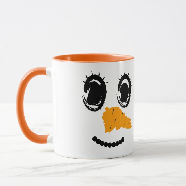 Caneca Rosto de Boneco de Neve Fofo – Traço Mínimo de Nat (Esquerda)