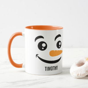 Caneca Rosto de Boneco de Neve Sorridente