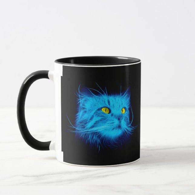 Caneca Rosto de Gato Azul (Esquerda)