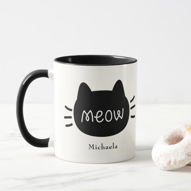 Caneca Rosto de Gato Bonito (Com Donut)