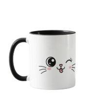 Rosto de Gato Kawaii Fofo