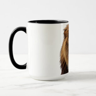 Caneca Rosto de Leão Majestoso com Olhos Azuis Anima Fa