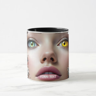 Caneca Rosto de Menina de Puzzle Fantasia Fofa