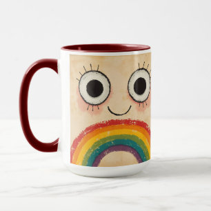 CANECA ROSTO FELIZ ARCO-ÍRIS