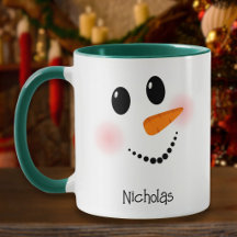 Rosto Feliz de Boneco de Neve Vermelho Nome Person