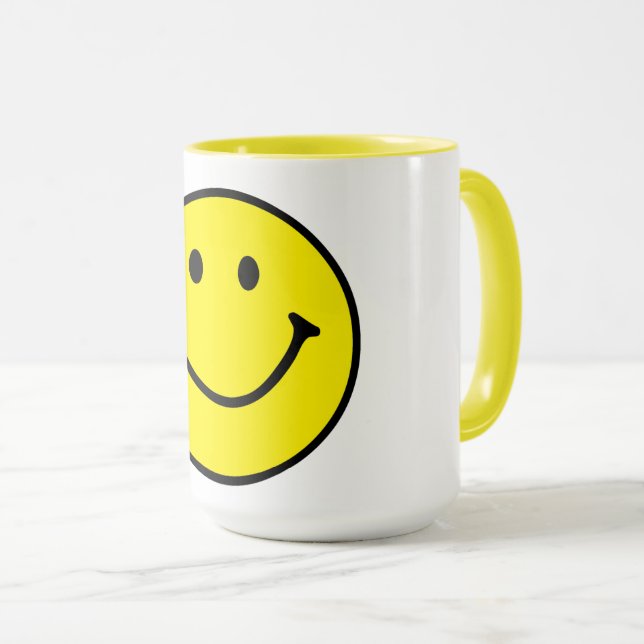 Caneca Rosto Feliz e Amarelo Brilhante (Frente Esquerda)