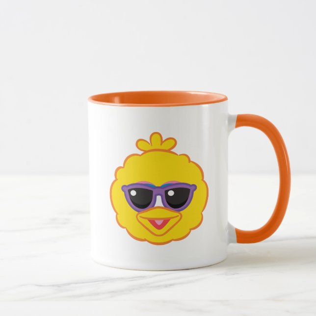 Caneca Rosto sorridente de pássaro grande com óculos escu (Direita)