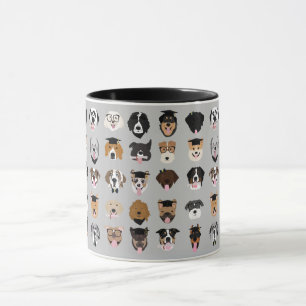 Caneca Rostos de Cachorro de Graduação