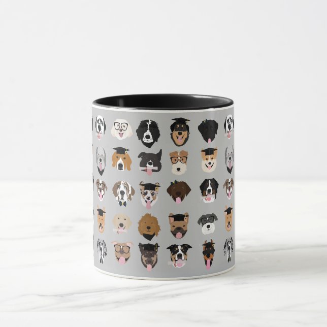Caneca Rostos de Cachorro de Graduação (Centro)